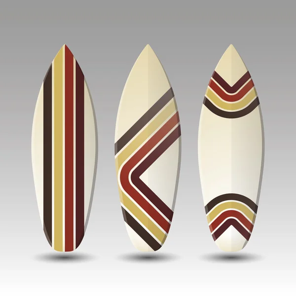 Design de pranchas de surf vetoriais - Padrão listrado — Vetor de Stock