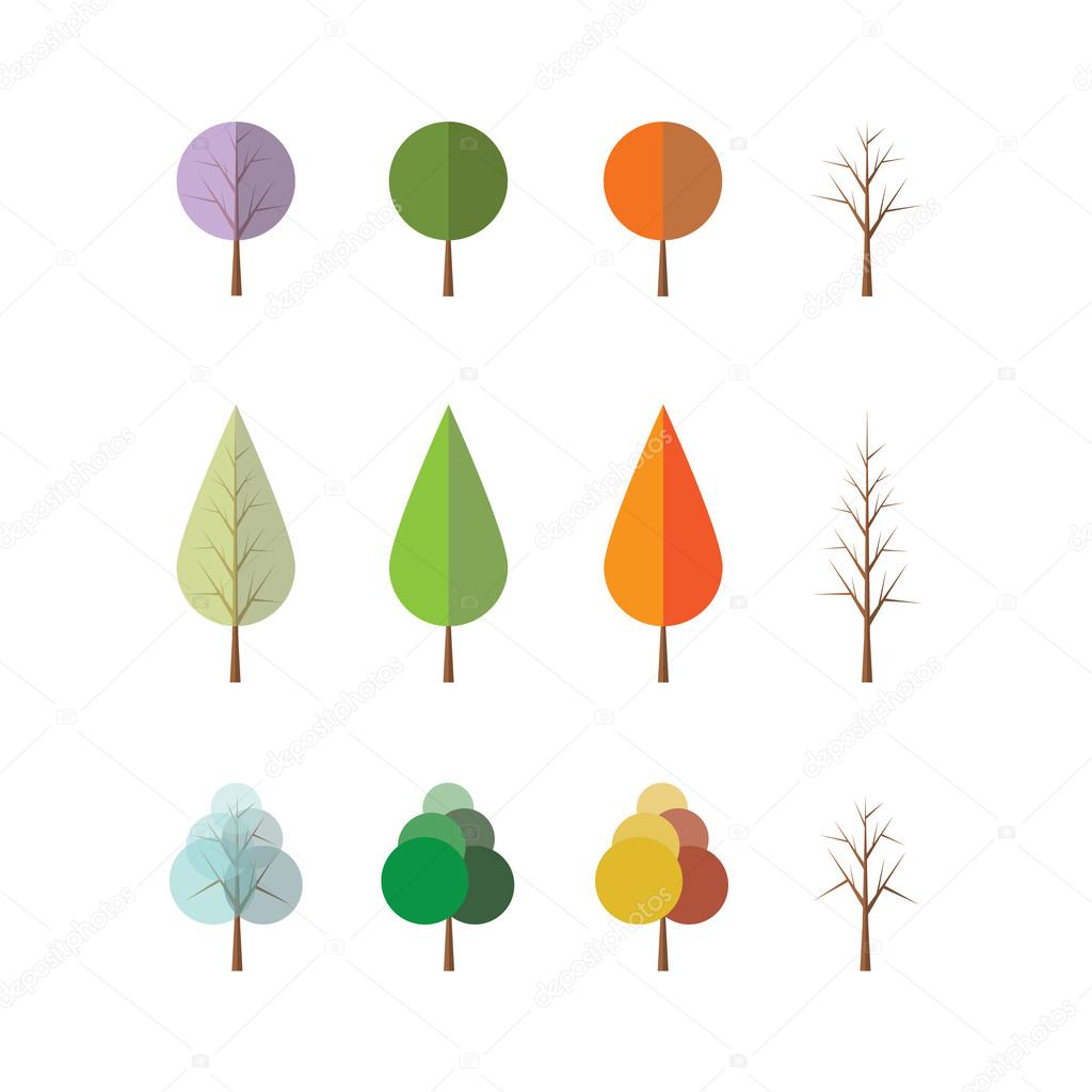 Albero astratto colorato icona Design ClipArt in formato vettoriale modificabile — Vettoriali di bagotaj