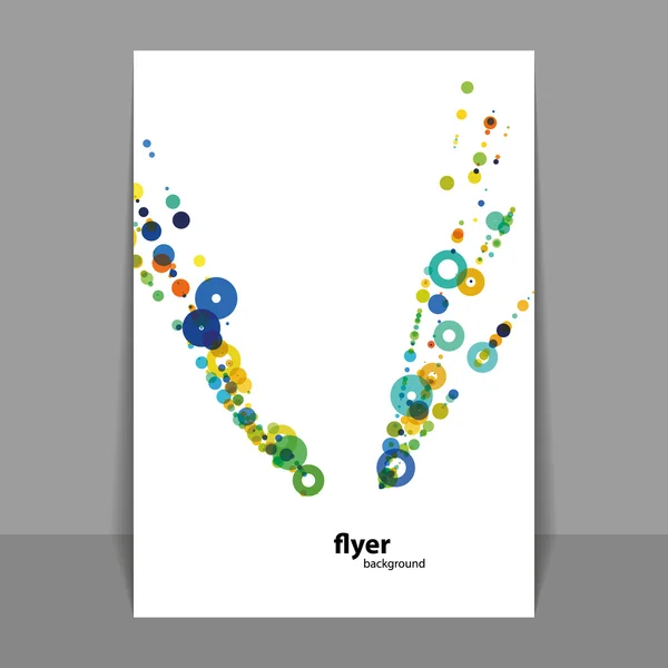 Flyer of Cover Design met kleurrijke punten, ringen, bubbels — Stockvector