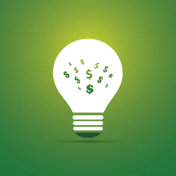 Icono del concepto ecológico de energía ecológica - Ahorre dinero con energía verde — Vector de stock