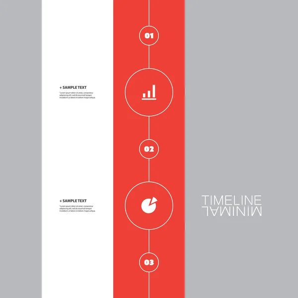 Minimales Timeline-Design - Infografik-Elemente mit Symbolen — Stockvektor