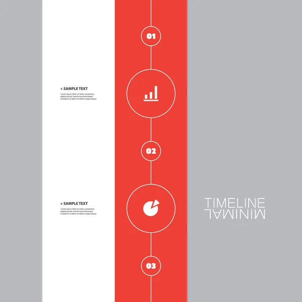 Diseño de línea de tiempo mínima - Elementos infográficos con iconos — Vector de stock