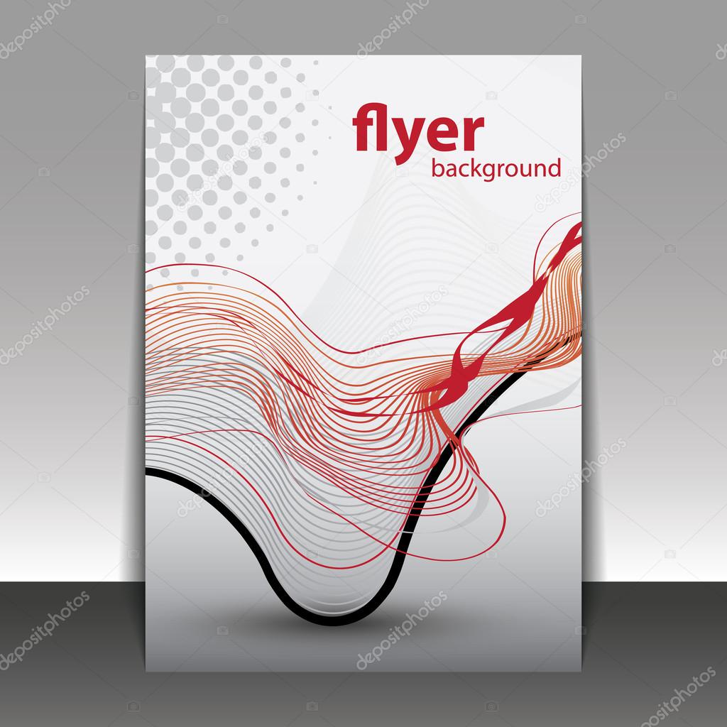 Flyer or Cover Design with Colorful Wavy Lines Pattern