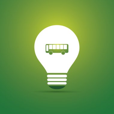 Yeşil Eko enerji kavramı simge - elektrikli otobüs - toplu taşıma