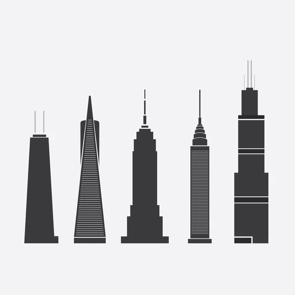 Iconos de rascacielos — Archivo Imágenes Vectoriales