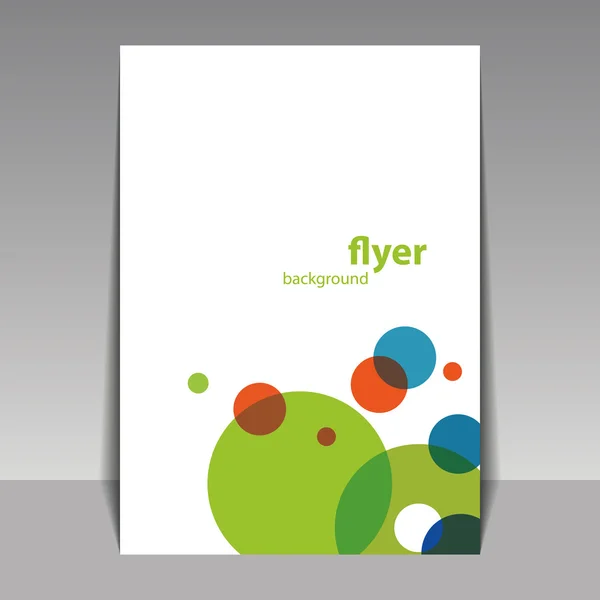 Folheto ou design de capa com pontos coloridos, anéis, bolhas — Vetor de Stock