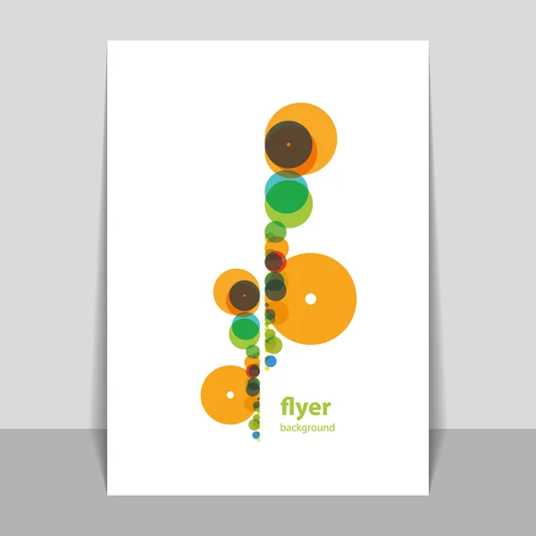 Conception de flyer ou de couverture avec points colorés, anneaux, bulles — Image vectorielle