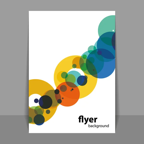 Flyer oder Cover-Design mit bunten Punkten, Ringen, Blasen — Stockvektor