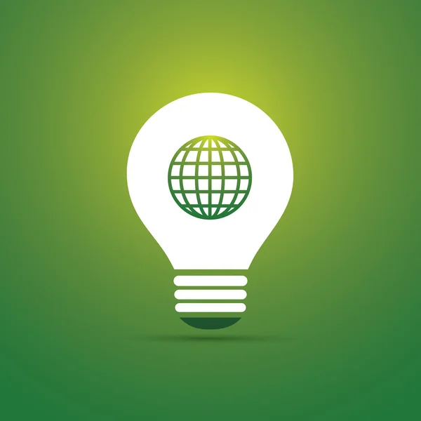 Grüne Ökoenergiekonzept-Ikone - nachhaltige Welt — Stockvektor