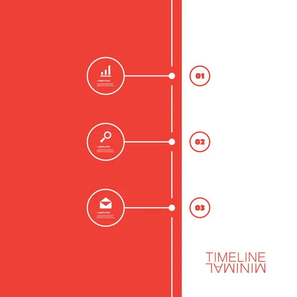 Minimaal tijdlijn ontwerp - Infographic elementen met pictogrammen — Stockvector