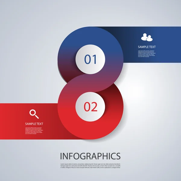 Modelo de capa de infográficos - Desenhos de círculo com ícones — Vetor de Stock