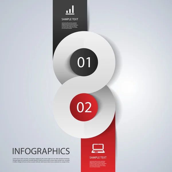 Modelo de capa de infográfico - Desenhos de círculo com ícones — Vetor de Stock