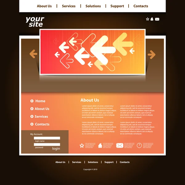 ビジネス web サイトのテンプレート — ストックベクタ