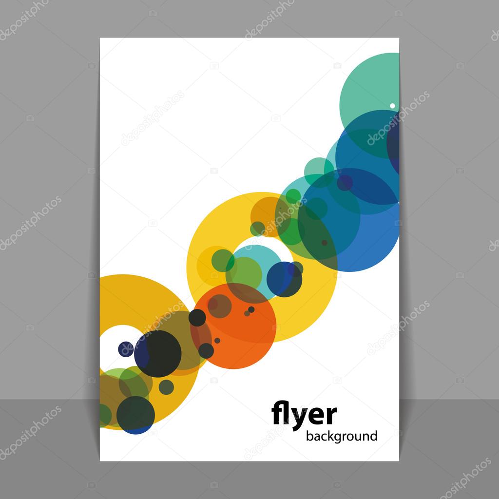 Flyer or Cover Design with Colorful Dots, Rings, Bubbles