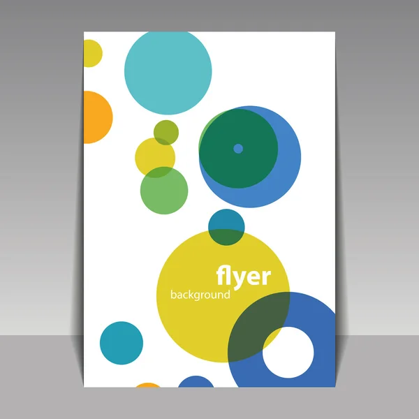 Флаєр або дизайн обкладинки з бульбашками барвисті точок, кільця, — стоковий вектор