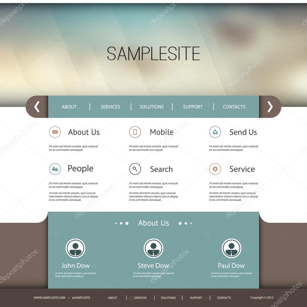 Website Template with Abstract Blurred Header Design