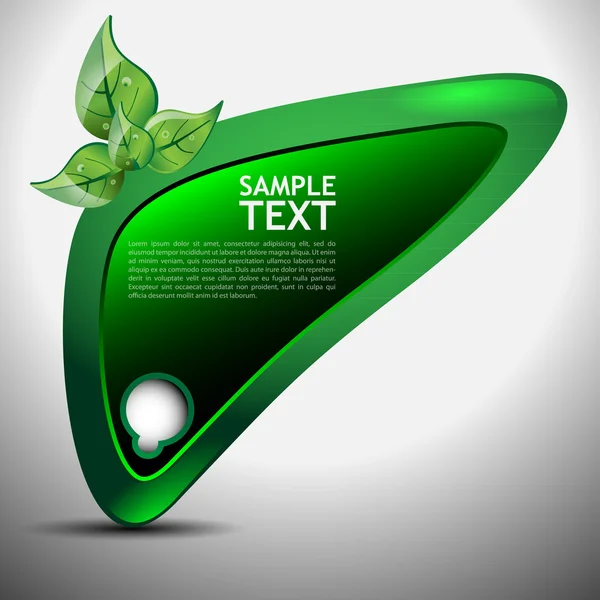 Glanzende Eco tekstballon — Stockvector