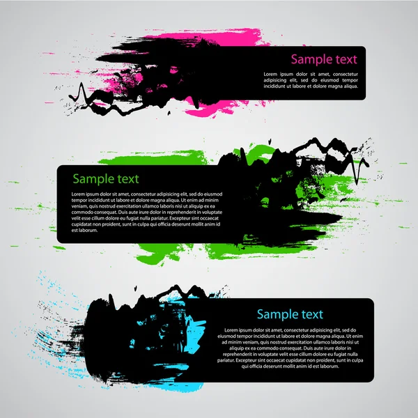 Set van drie Grungy etiketten of Banners — Stockvector