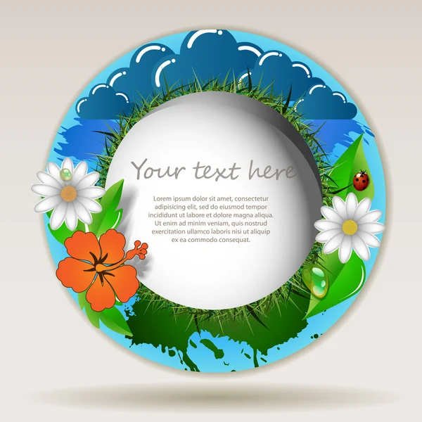 Floral tekstballon — Stockvector