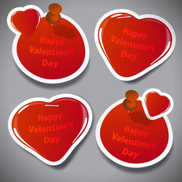 Aftelkalender voor Valentijnsdag stickers — Stockvector
