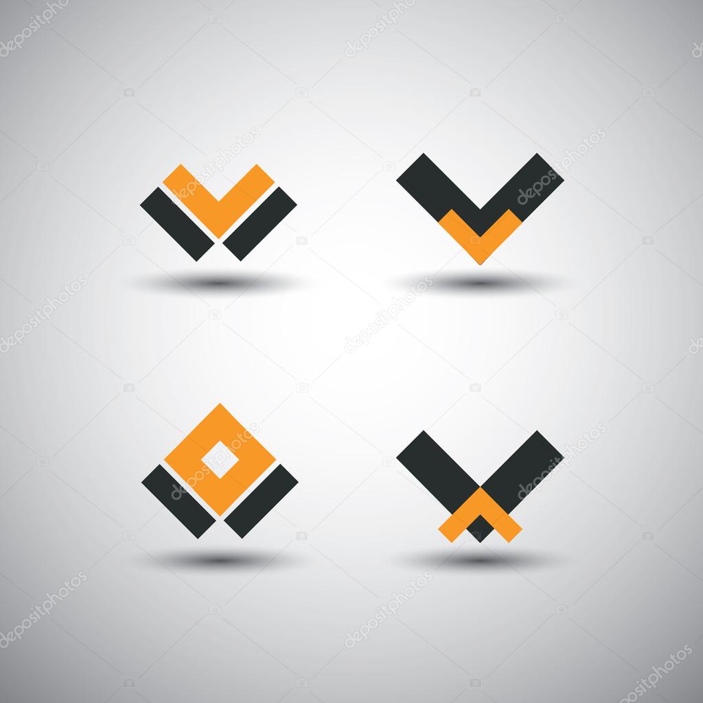 Set of Various Abstract Corporate Logo or Icon Design Element Clipart in Freely Scalable and Editable Vector Format