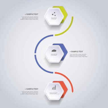 Infographic Concept - Flow Chart Design - Timeline with Hexagons