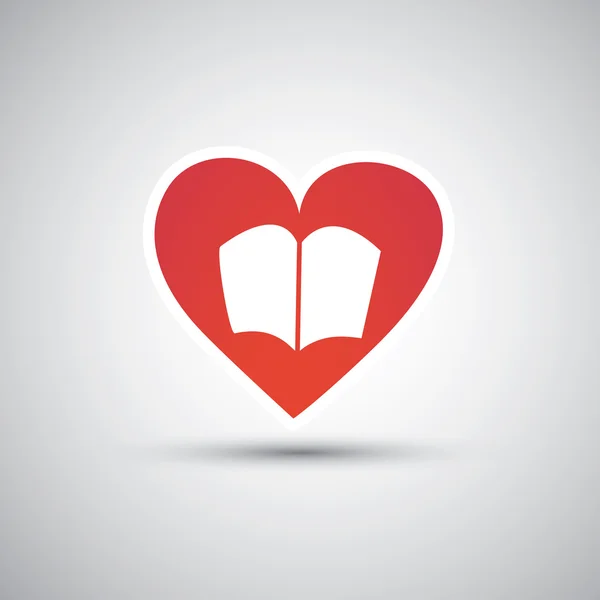 I Love Books - Book Icon Design — Stock Vector