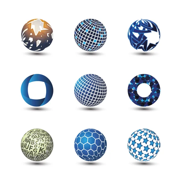 Collection Of Globe Designs — Stock Vector