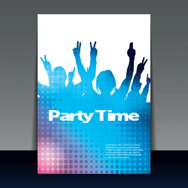 Folheto ou capa Design - Party Time — Vetor de Stock