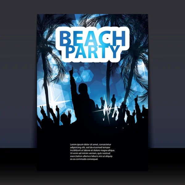 Flygblad eller täcka design - beach party — Stock vektor