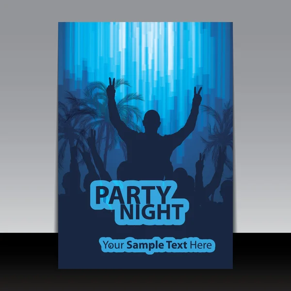 Flyer or Cover Design - Ad Template for Party Night, Celebration Event or Concert — Stock Vector