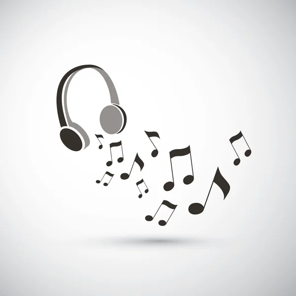 Müzik notaları kulaklıklardan uçan