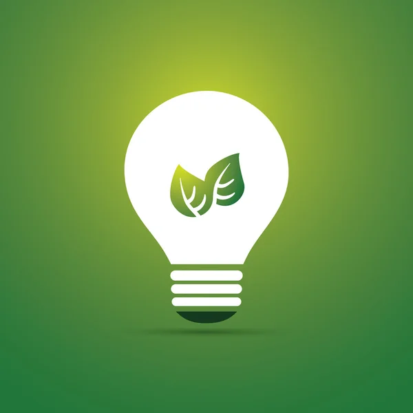 Icona Green Eco Energy Concept - Pianta all'interno della lampadina — Vettoriale Stock