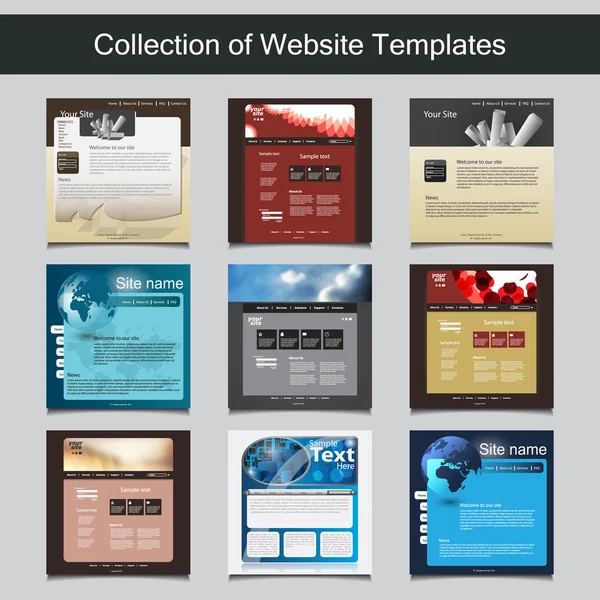 Collection de modèles de site Web pour votre entreprise — Image vectorielle