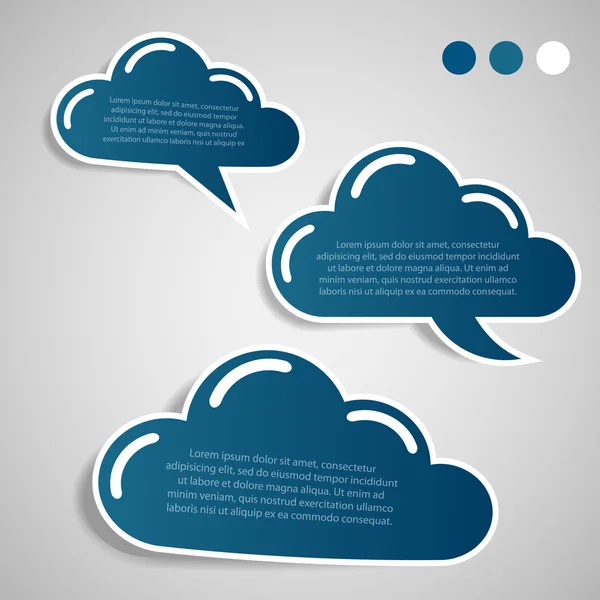 Modèle de bulles de parole en forme de nuage de papier — Image vectorielle