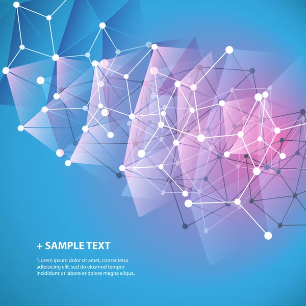 Anslutningar - molekylär, Global, Digital eller Business Network Design, Internet, Information eller Digital infrastruktur koncept - abstrakt Mesh bakgrund — Stock vektor