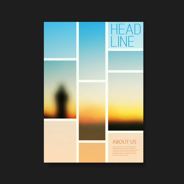 Flyer ou design de couverture avec Sunset Blur Mosaic — Image vectorielle