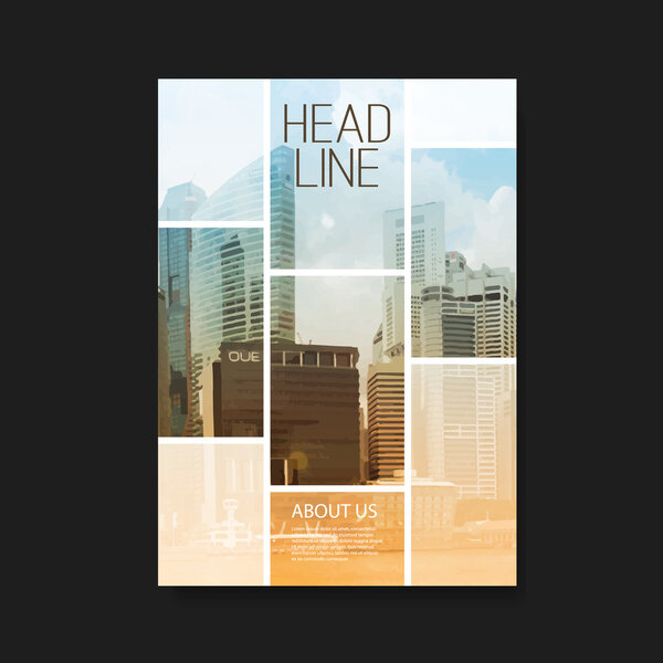 Flyer or Cover Design with Skyscrapers