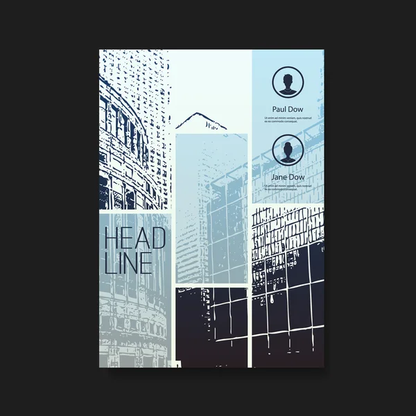 Flyer ou design de couverture avec gratte-ciel — Image vectorielle