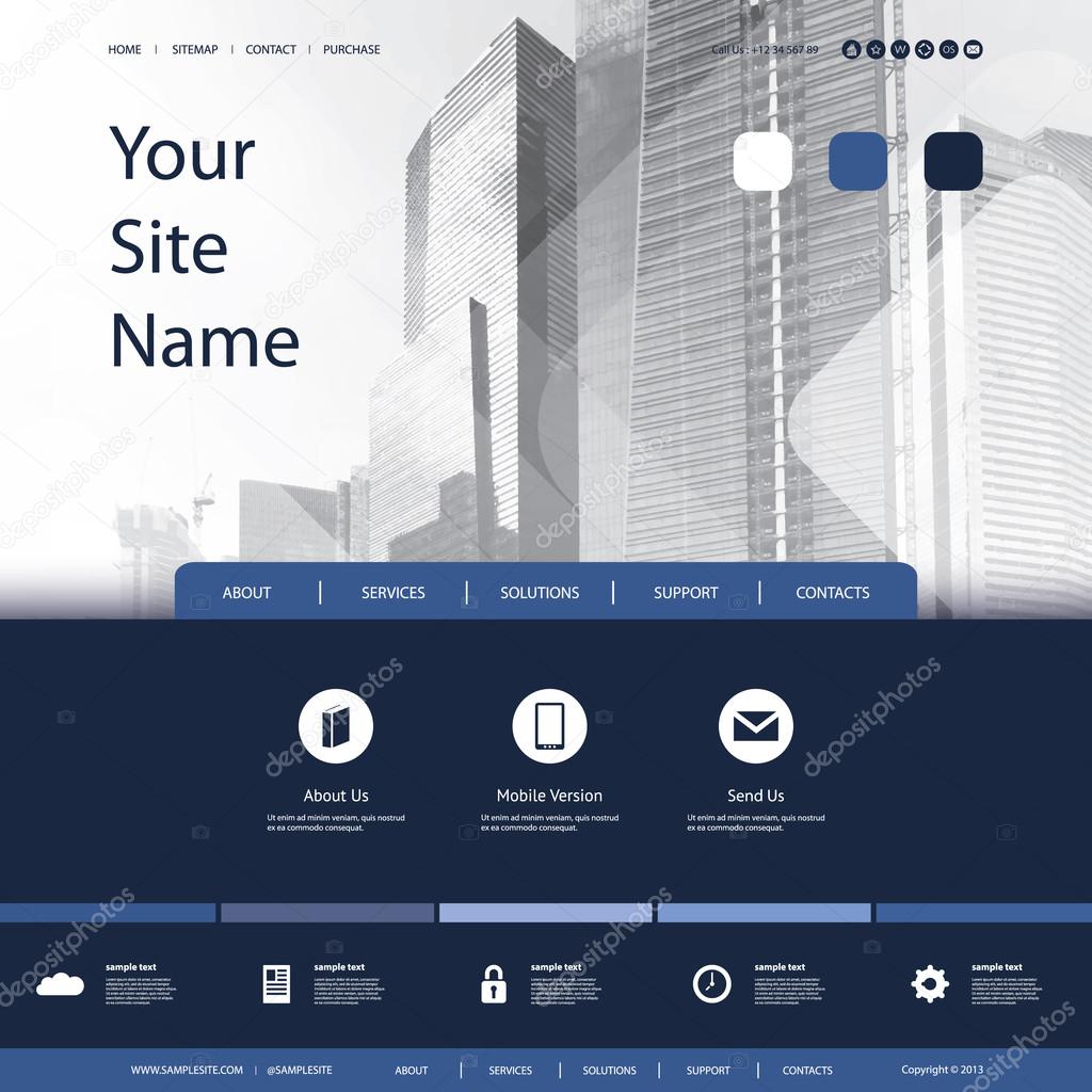 Business Website Design with Skyscrapers Background