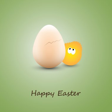 Komik tavuk ve yumurta - mutlu Paskalya kartı