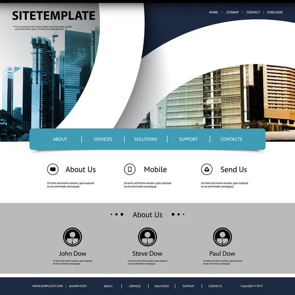 Web design para o seu negócio com arranha-céus fundo — Vetor de Stock