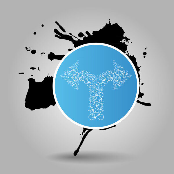 Фон концепции знака - стрелка из велосипедов
