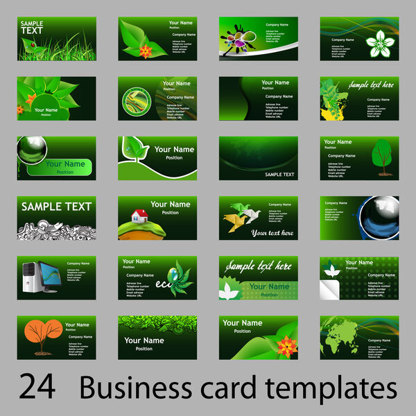 Набор экологически чистых бизнес, название или пригласительные билеты
