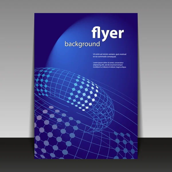 Flygblad eller cover design med abstrakt blå mönster — Stock vektor