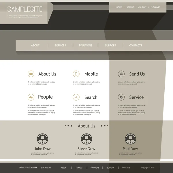 抽象的な 3 d デザインのホームページ テンプレート — ストックベクタ
