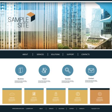 Web sitesi tasarım şablonu izlenen şehir manzarası görüntü arka plan ile işiniz için