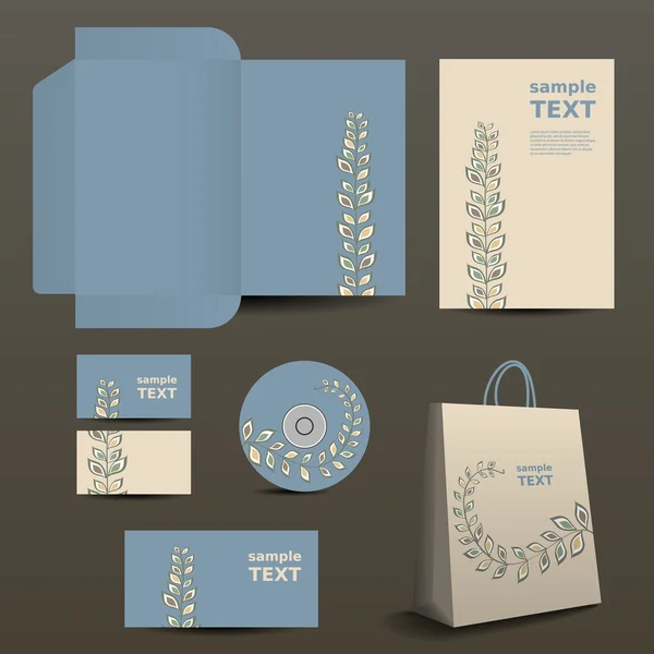 Briefpapier, Corporate Image ontwerp met organische Ornament patroon — Stockvector