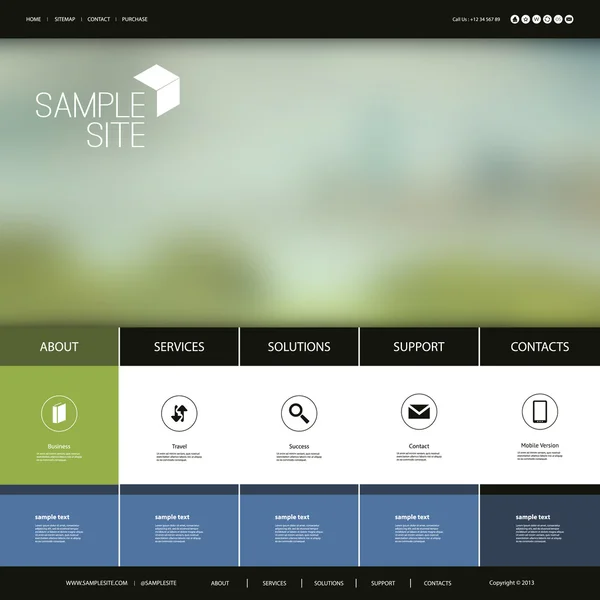 Diseño del sitio web para su negocio con fondo de imagen borrosa abstracta — Archivo Imágenes Vectoriales