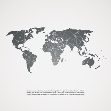 Cloud Computing Concept - Connected Digital Global Networks - Black and White EPS10 Vector for Your Business clipart